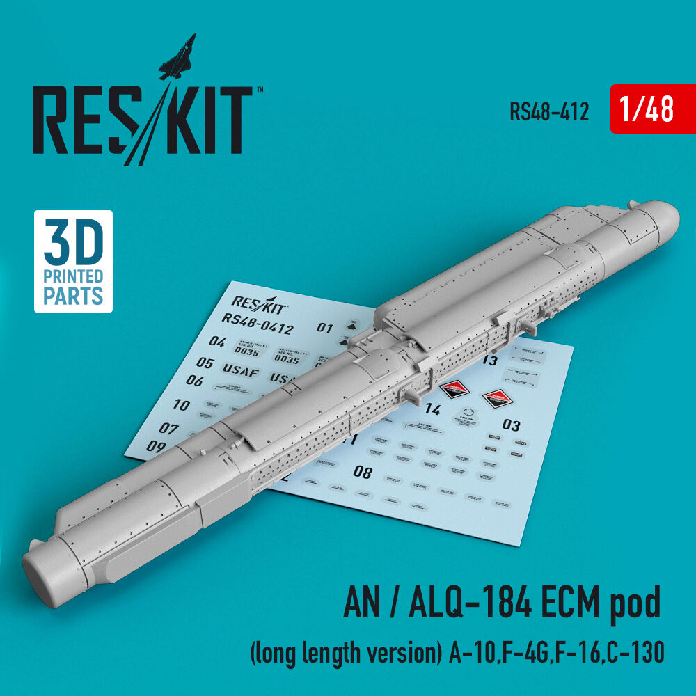 AN / ALQ-184 ECM pod (long length version) (A-10,F-4G,F-16,C-130) (3D Printed)