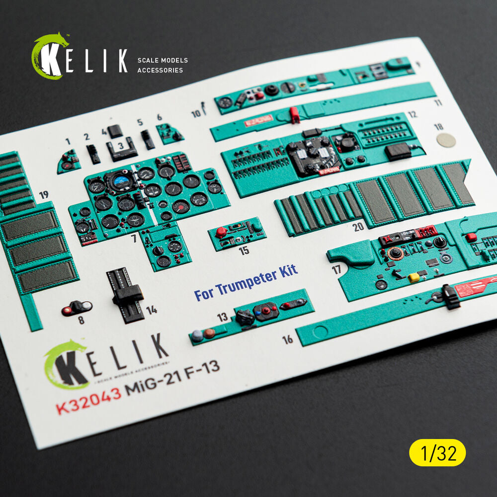 MiG-21 F-13 - interior 3D decals for Trumpeter kit