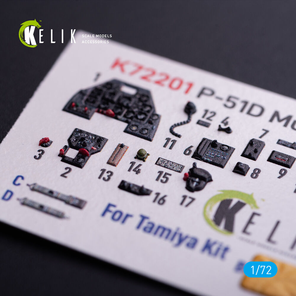 P-51D Mustang - interior 3D decals for Tamiya kit