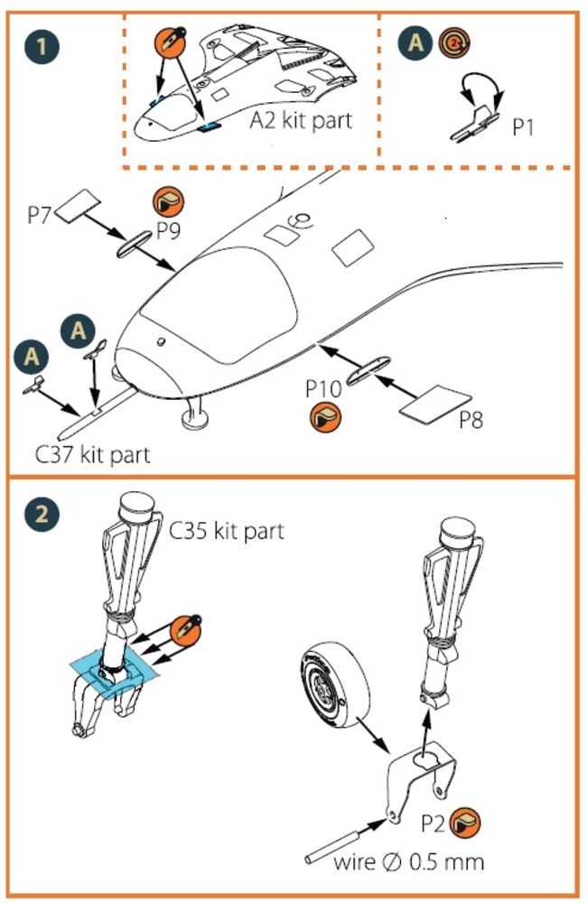 TB.2 PE parts for CP kits