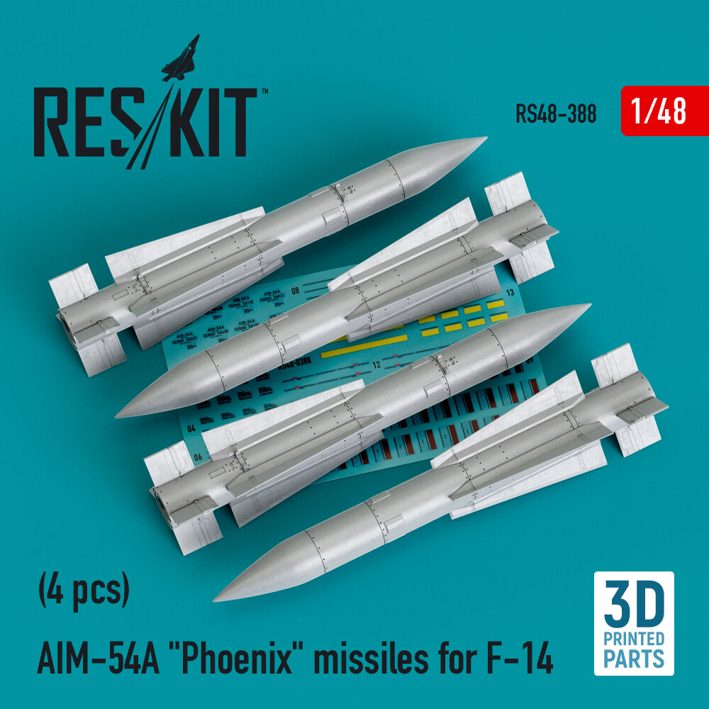AIM-54A Phoenix missiles for F-14 (4pcs) (3D Printed)