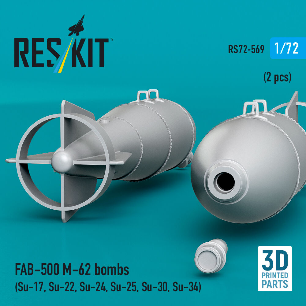 FAB-500 M-62 bombs (2 pcs) (Su-17, Su-22, Su-24, Su-25, Su-30, Su-34) (3D Printed)