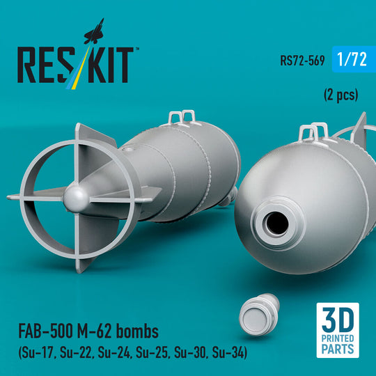 FAB-500 M-62 bombs (2 pcs) (Su-17, Su-22, Su-24, Su-25, Su-30, Su-34) (3D Printed)