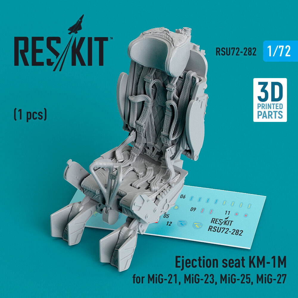 Ejection seat KM-1M for MiG-21, MiG-23, MiG-25, MiG-27 (1 pcs) (3D Printed)