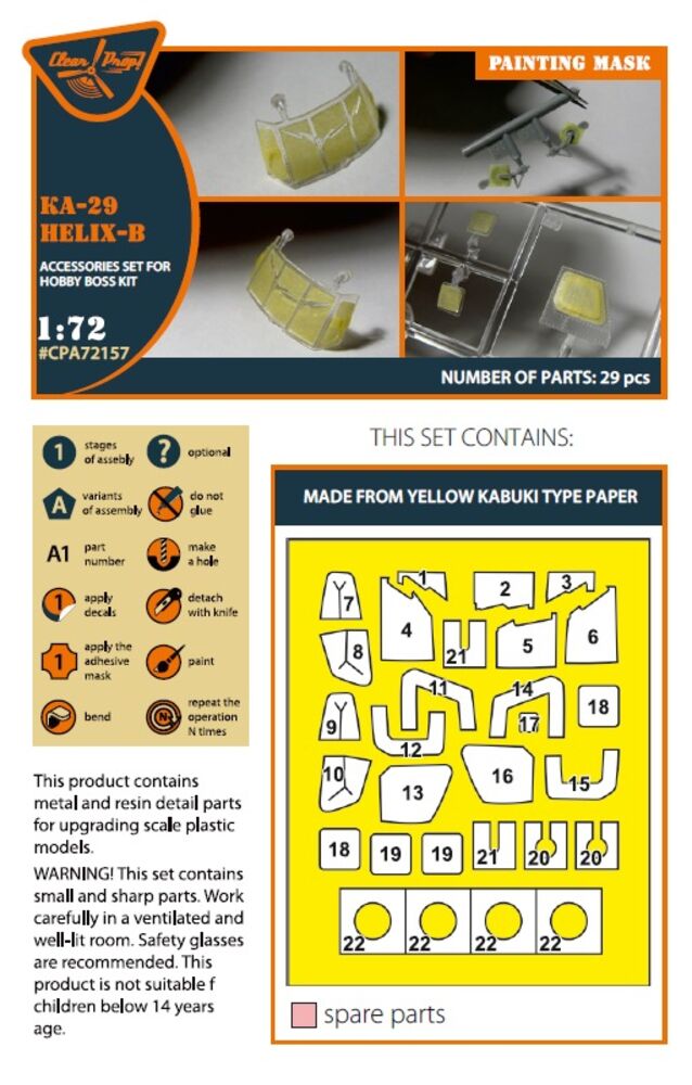 Ka-29 Helix-B painting mask for Hobby Boss kits