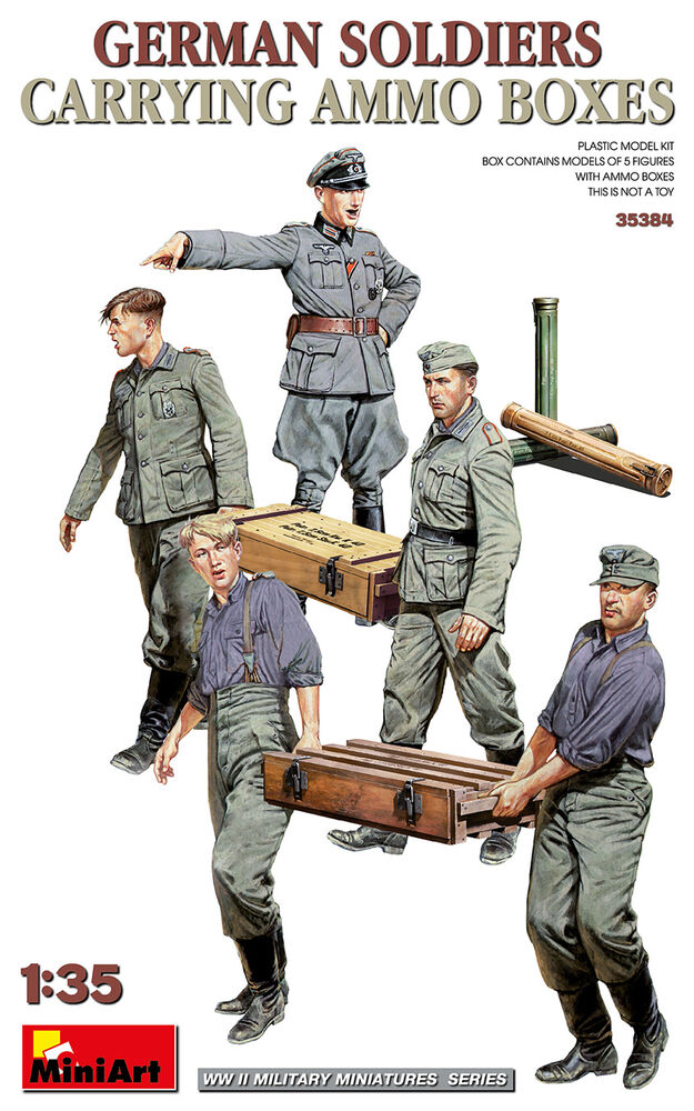 German Soldiers Carrying Ammo Boxes