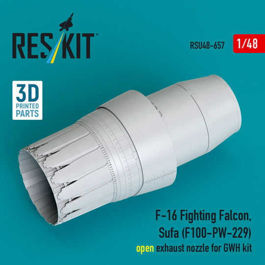 F-16 Fighting Falcon, Sufa (F100-PW-229) open exhaust nozzles for GWH kit (3D Printed)