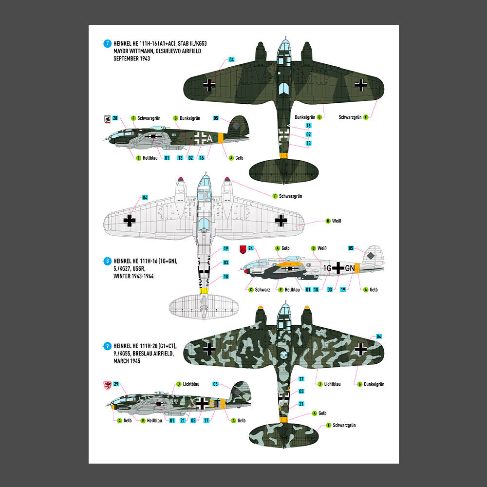 Heinkel He 111 (H-16,H-20,H-22) late series (Decals)
