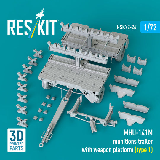 MHU-141M munitions trailer with weapon platform (type 1) (3D Printed model kit)