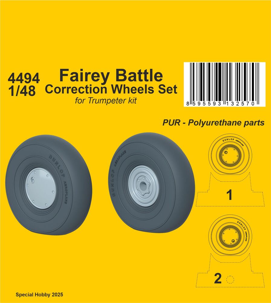Fairey Battle Correction Wheels Set for Trumpeter kit