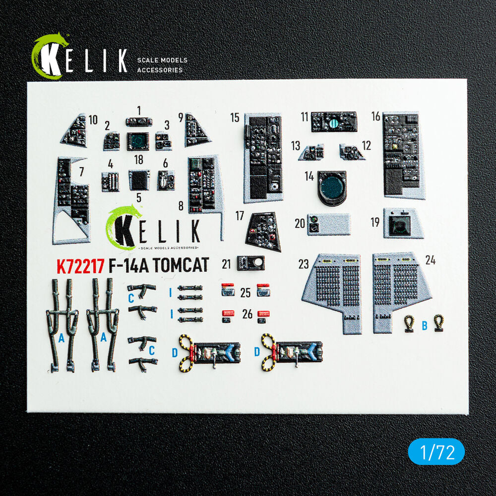 F-14A Tomcat - interior 3D decals for HobbyBoss kit
