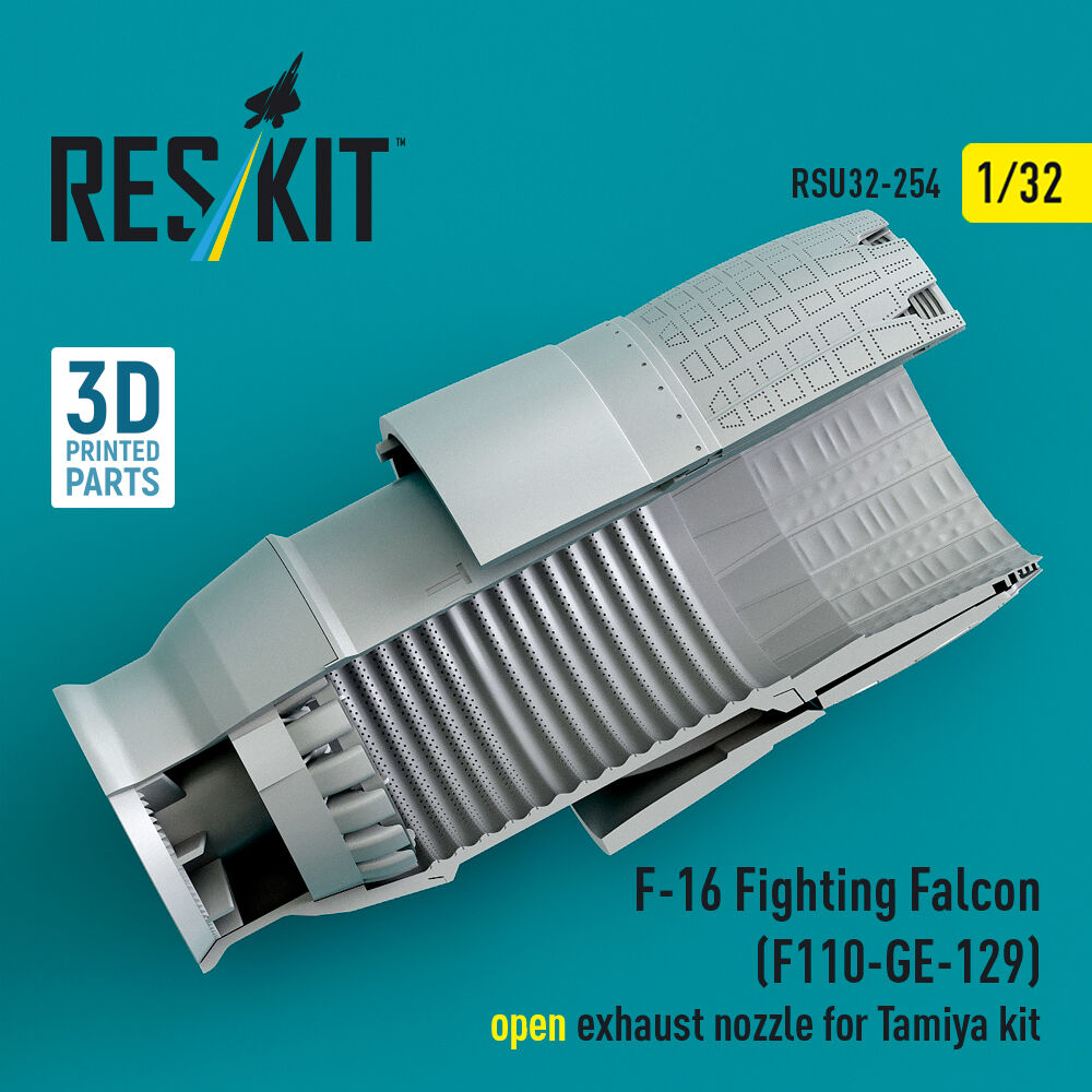 F-16 Fighting Falcon (F110-GE-129) open exhaust nozzle for Tamiya kit (3D Printed)