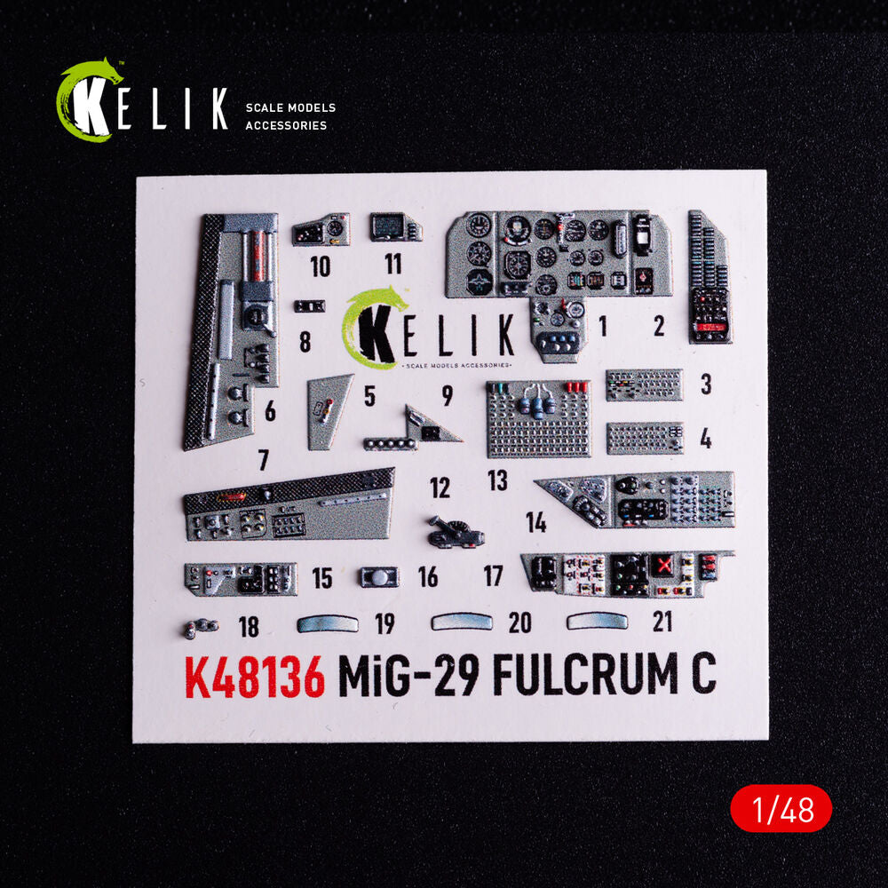 Mig-29C (9-13) Fulcrum interior 3D decals for GWH