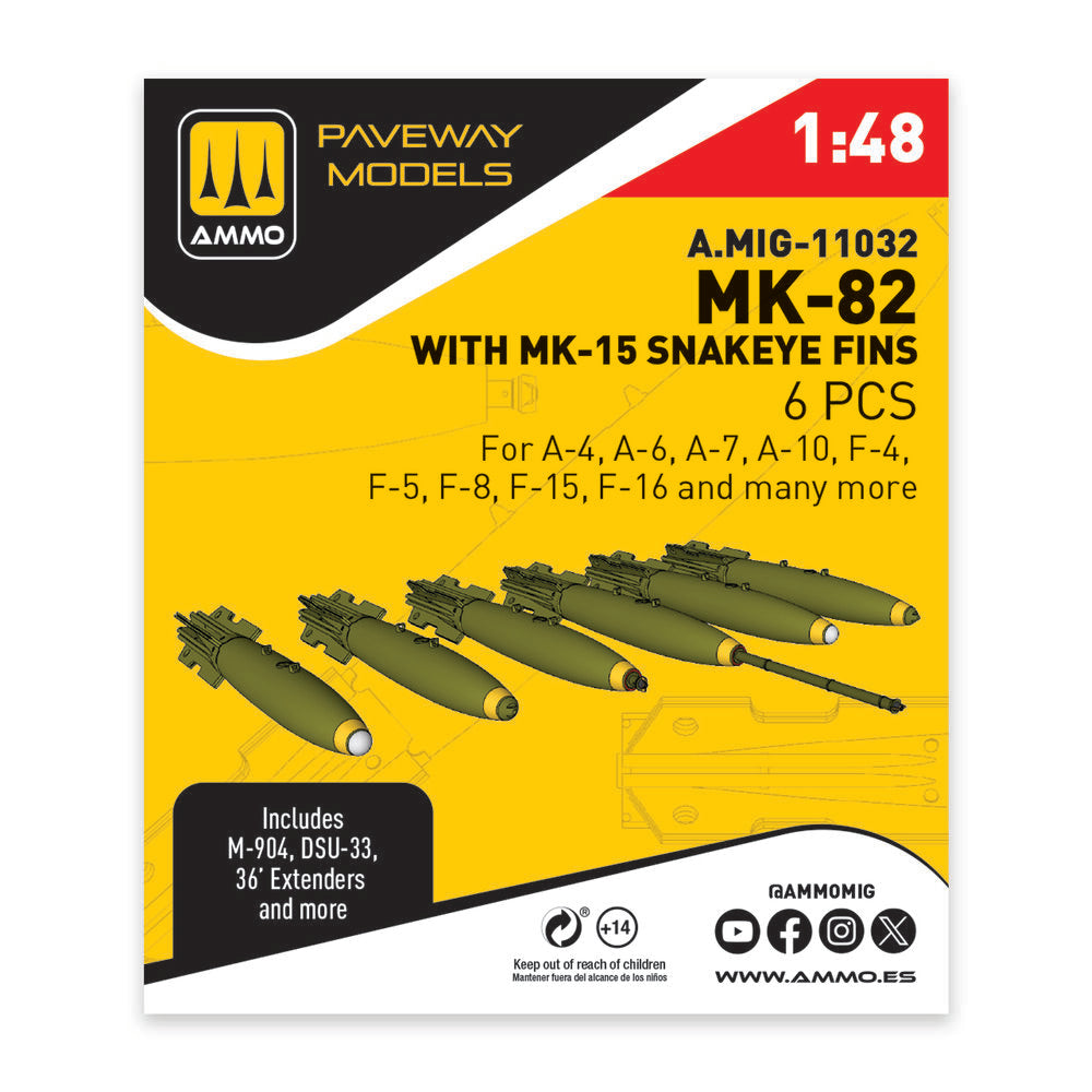MK-82 with MK-15 Snakeye fin (6 pcs)