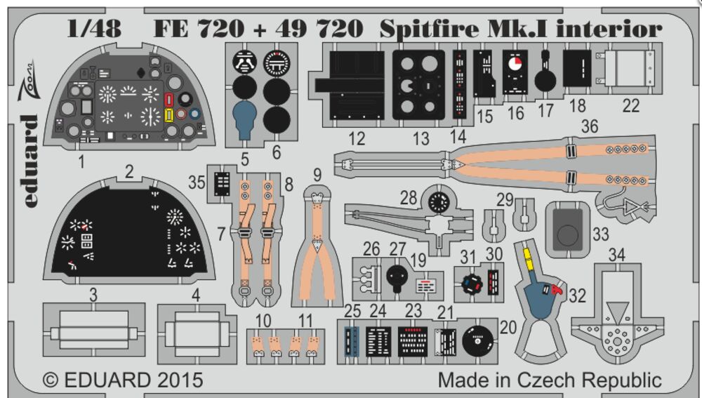 Spitfire Mk.I interior S.A. 1/48 for Airfix