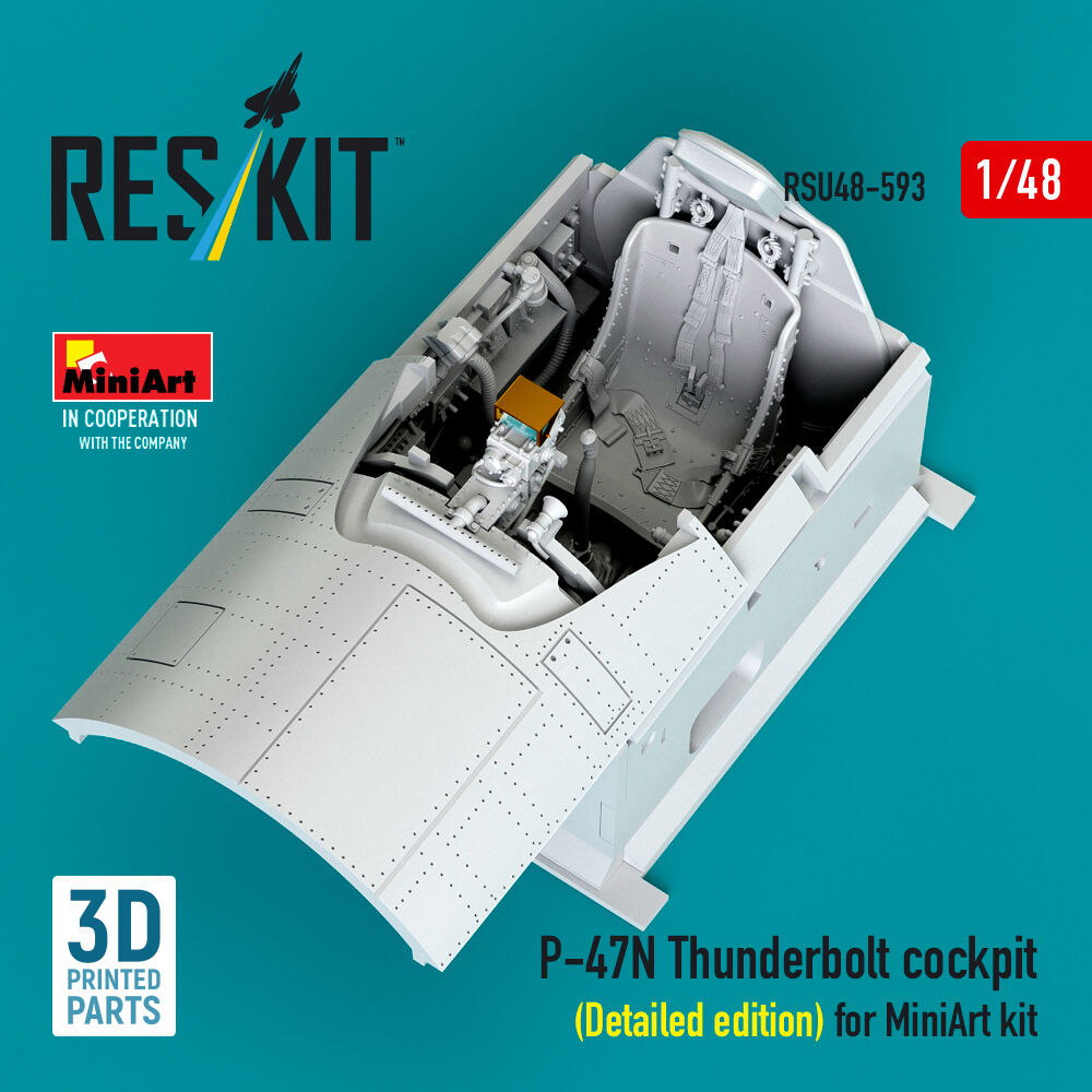 P-47N Thunderbolt cockpit (Detailed edition) for MiniArt kit (3D Printed)