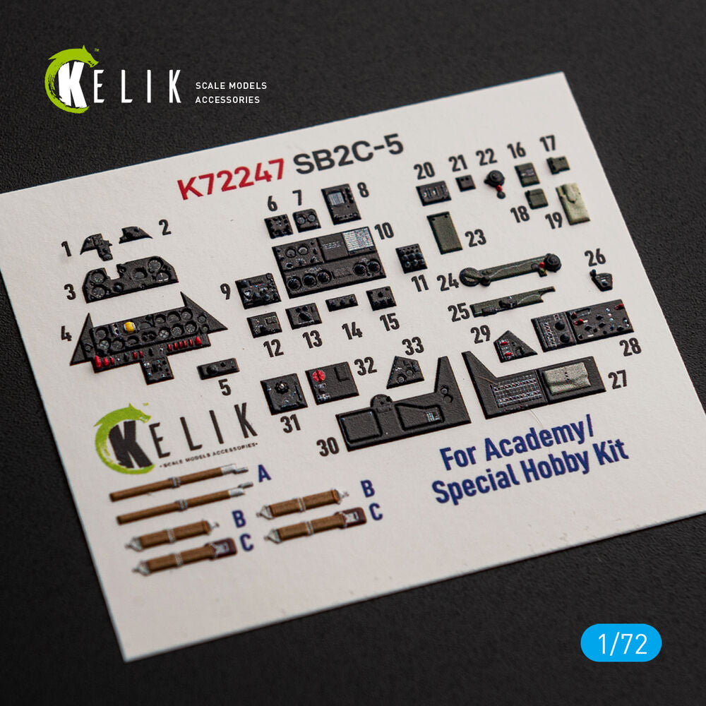 SB2C-5 - interior 3D decals for Academy / Special Hobby