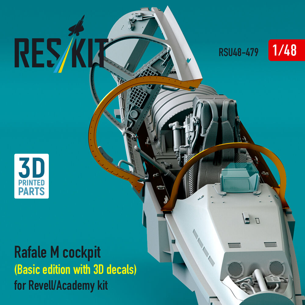 Rafale M cockpit (Basic edition with 3D decals) for Revell/Academy kit (3D printed)