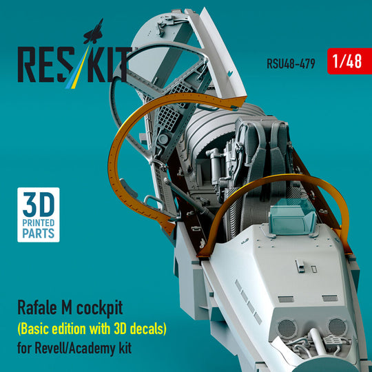 Rafale M cockpit (Basic edition with 3D decals) for Revell/Academy kit (3D printed)