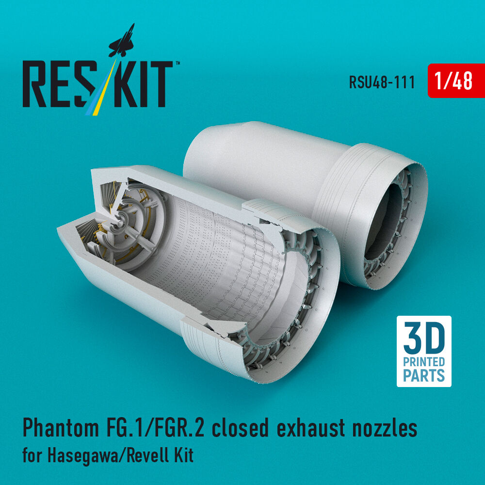 Phantom (FG.1/FGR.2) closed exhaust nozzles for Hasegawa/Revell kit (3D Printed)