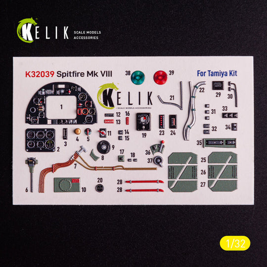 Spitfire Mk VIII - interior 3D decals for Tamiya kit