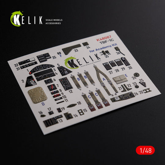 TBF-1C interior 3D decals for Academy kit