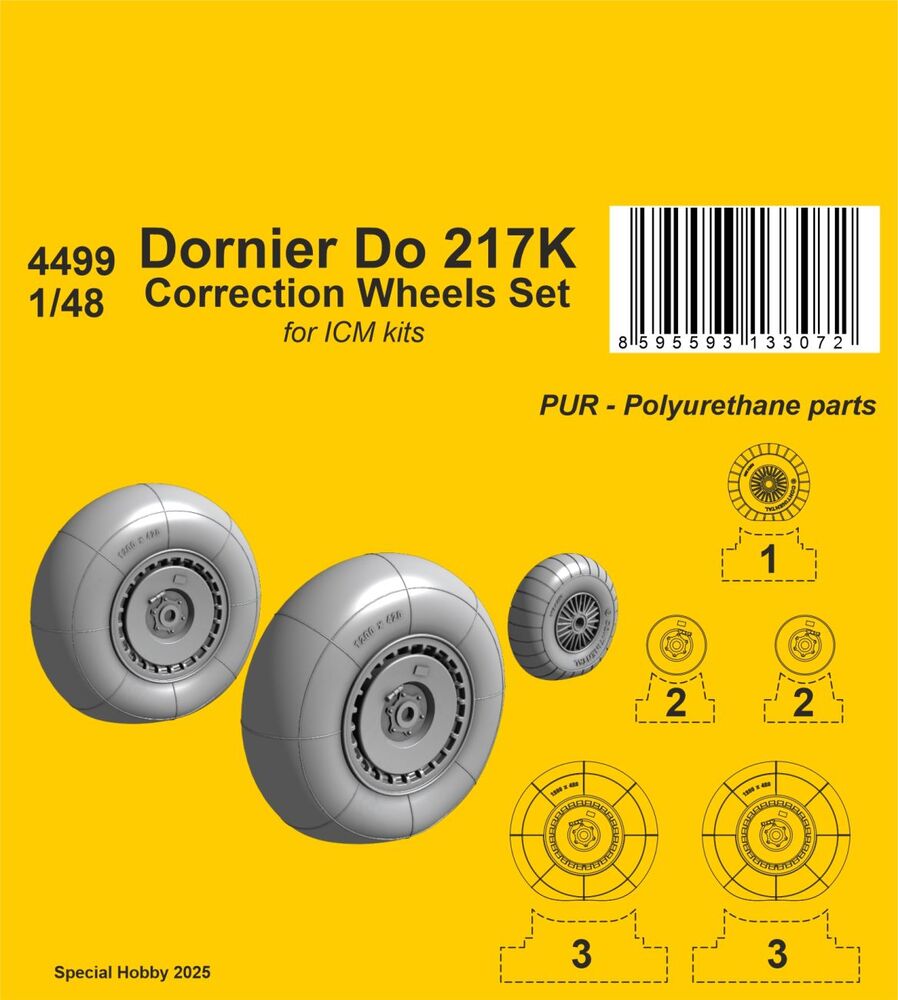 Dornier Do 217 Wheels Correction Set for ICM