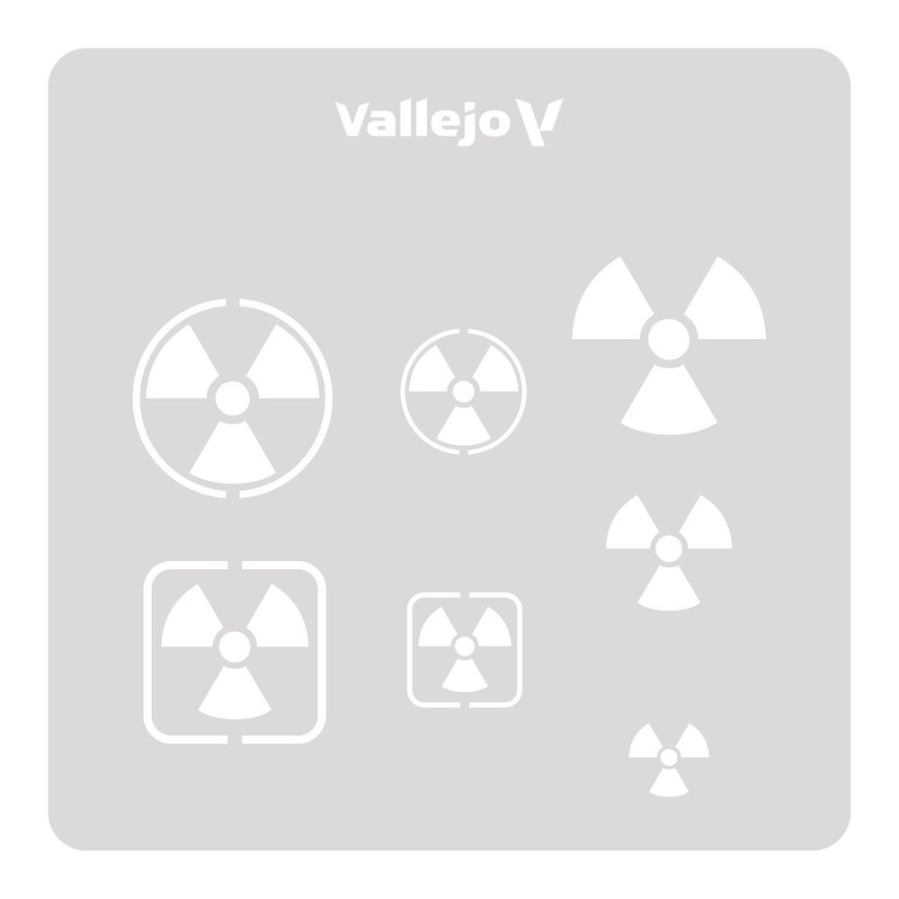 Vallejo Stencils: Radioactivity Signs 125 x 125 mm
