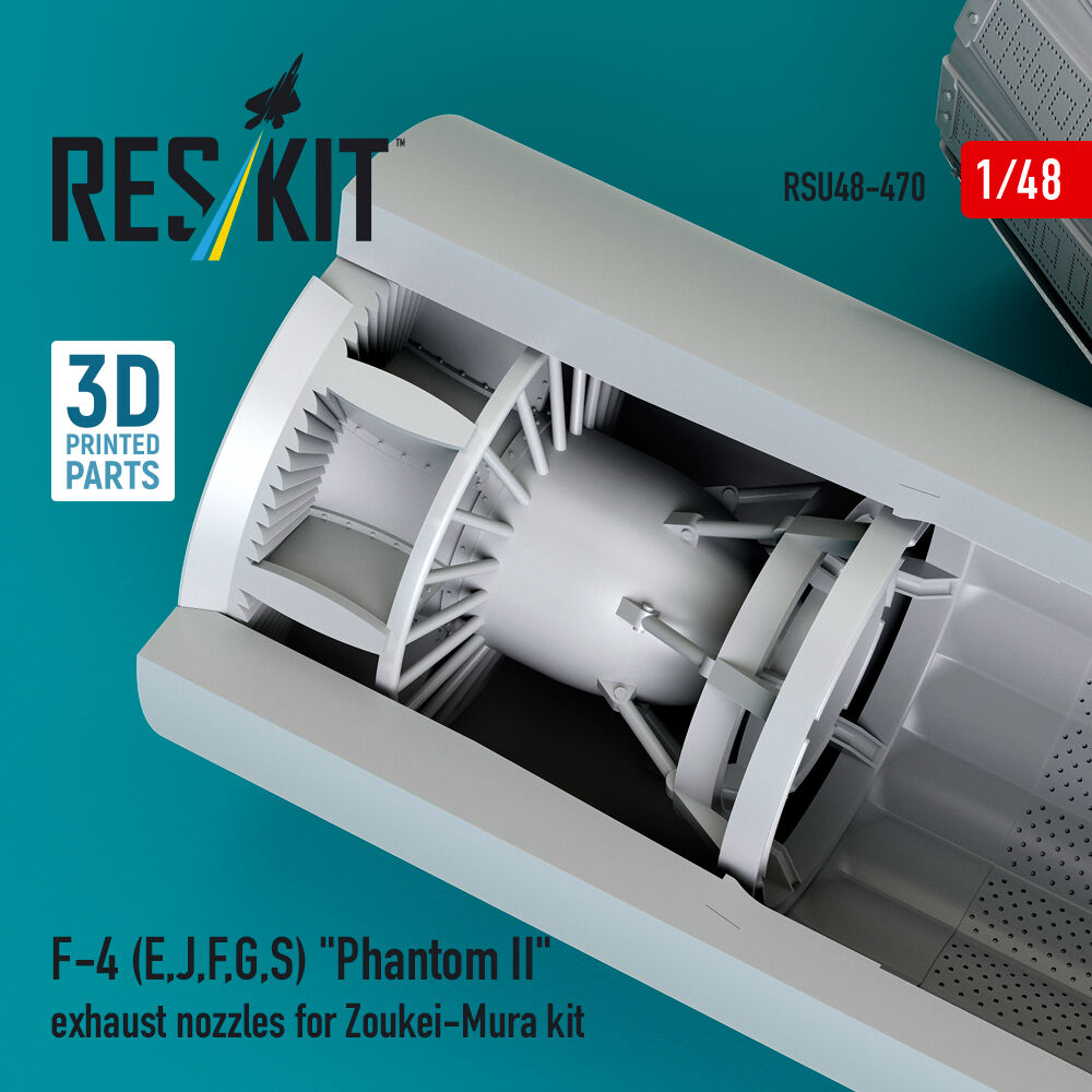 F-4 (E, J, F, G, S) Phantom II exhaust nozzles for Zoukei-Mura kit (3D Printed)