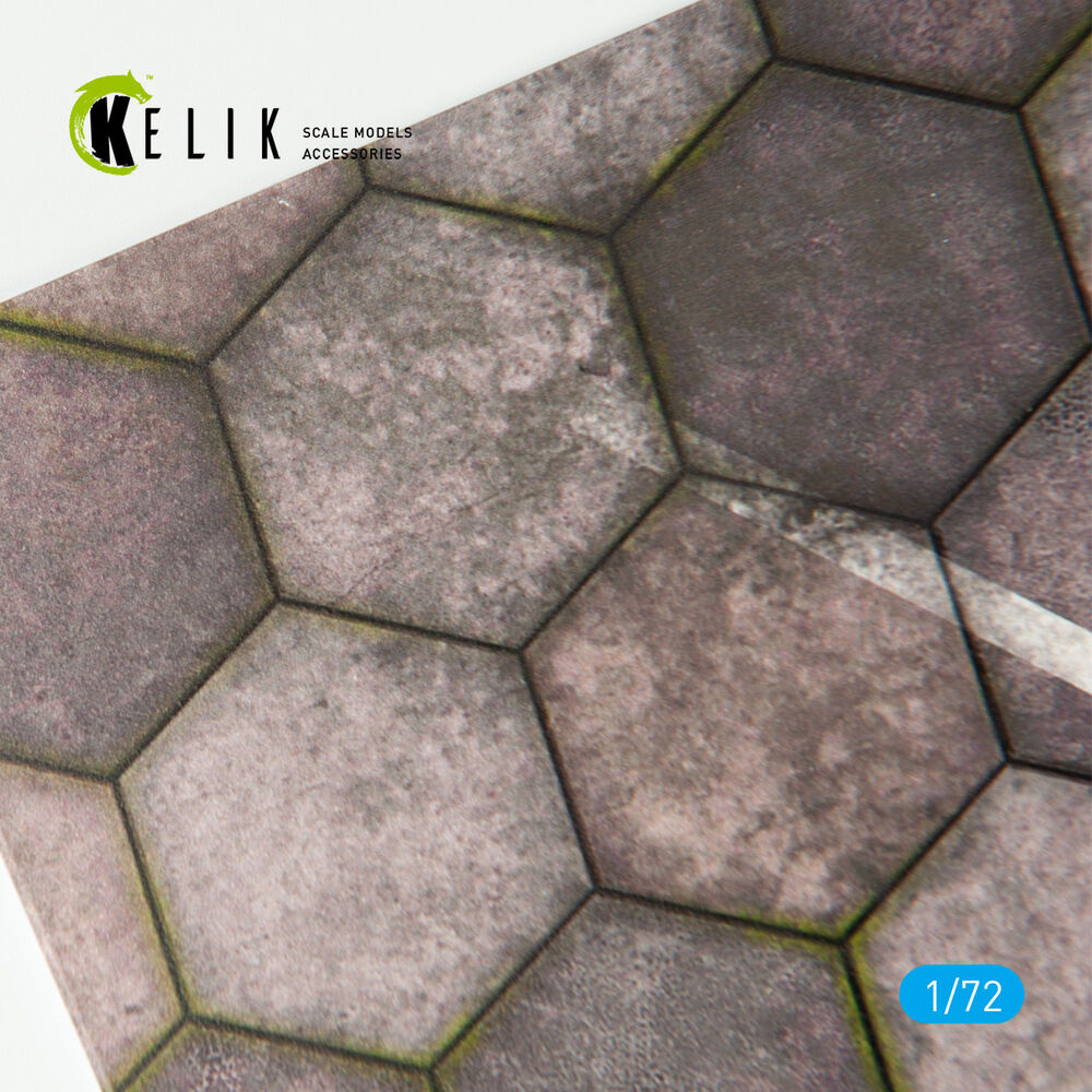 Hexagonnal concrete plates for Aircraft and Helicopters Base - Acrylic 3 mm (280 x 180 mm) (170 g)