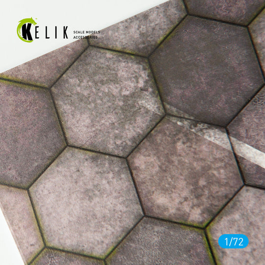 Hexagonnal concrete plates for Aircraft and Helicopters Base - Acrylic 3 mm (280 x 180 mm) (170 g)