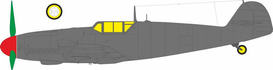 Bf 109G-6 late framed canopy Tface for Tamiya