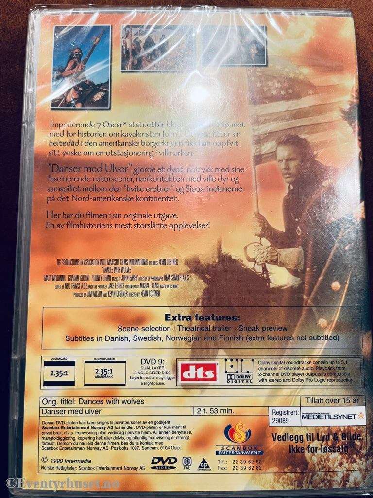Danser Med Ulver. 1990. Dvd. Ny I Plast! Dvd