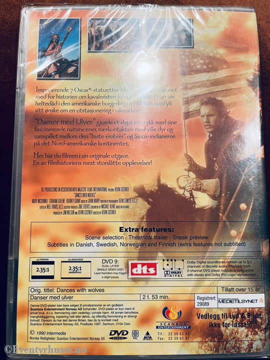 Danser Med Ulver. 1990. Dvd. Ny I Plast! Dvd