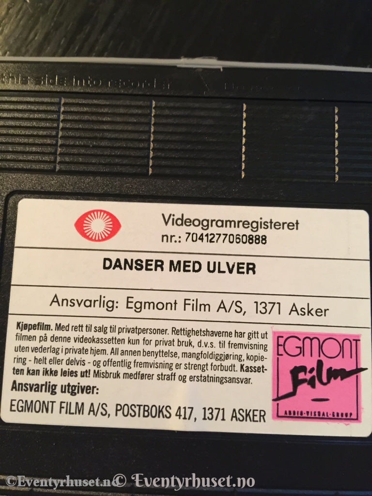 Danser Med Ulver. 1990. Vhs. Vhs