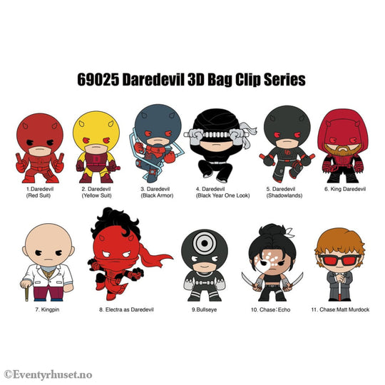 Daredevil 3D PVC Bag Clips Classic Display (24) Fashion & Accessories