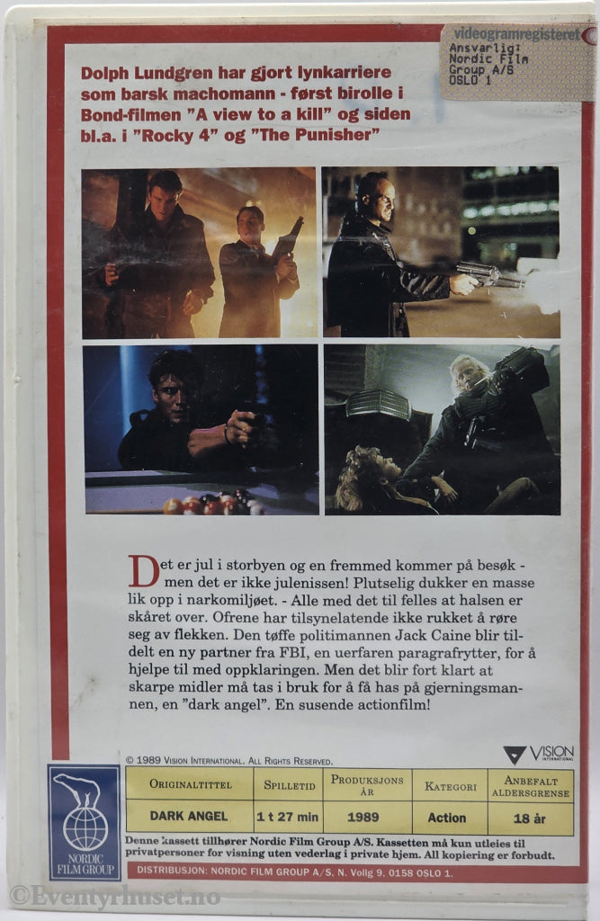 Dark Angel – 1990 . VHS Big Box.