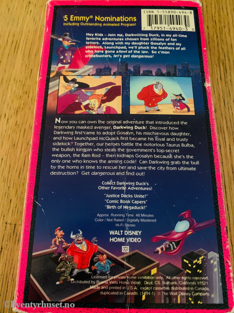 Darkwing Duck: Darkly Dawns The Duck (1991) VHS.