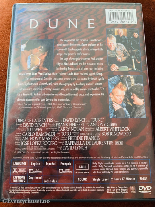 David Lynch - Dune. 1984. Dvd Widescreen Edition.