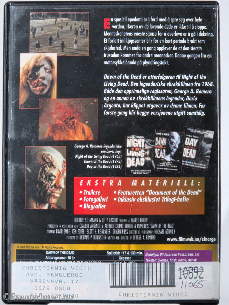 Dawn of the Dead (1978). DVD.