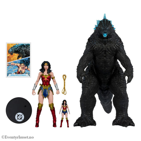 DC Justice League Monsterverse DC Multiverse Action Figures 2-Pack Wonder Woman Vs. Atomic Blast Godzilla 18 cm Toys