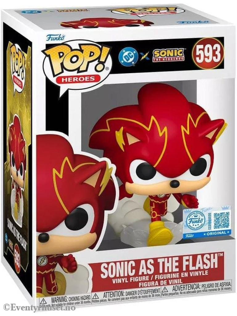 DC x Sonic the Hedgehog POP! Heroes Vinyl Figure Sonic as The Flash 9 cm Collectibles