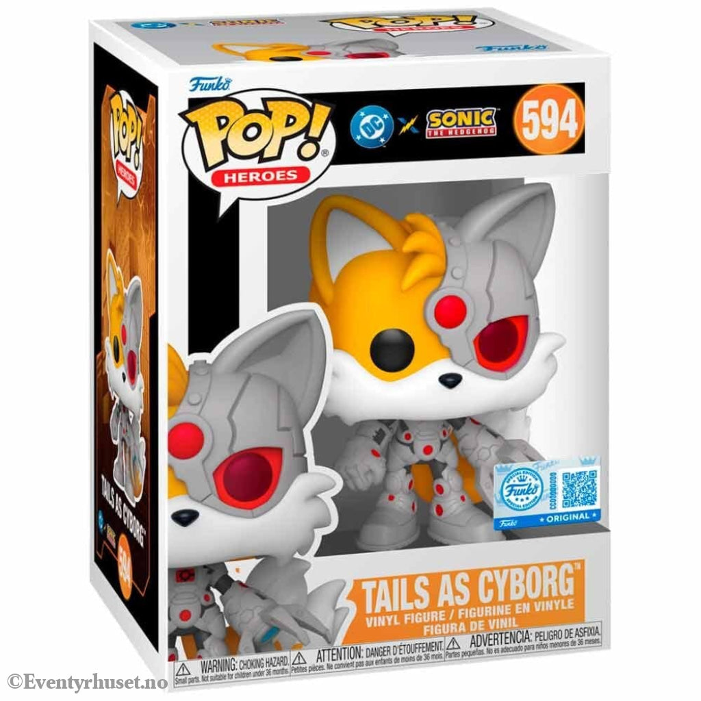 DC x Sonic the Hedgehog POP! Heroes Vinyl Figure Tails as Cyborg 9 cm Collectibles