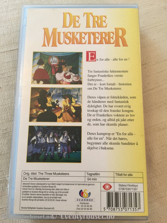 De Tre Musketerer. Vhs. Vhs