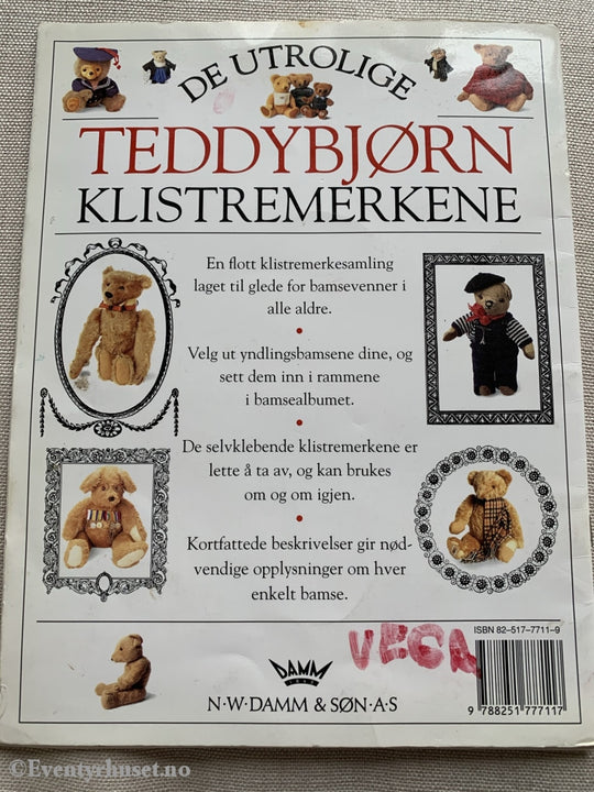 De Utrolige Teddybjørn-Klistremerkene. 1993. Klistremerkebok (Brukt). Klistremerkealbum