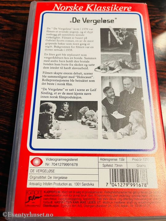 De Vergeløse (Norske Klassikere). 1936. Vhs. Vhs