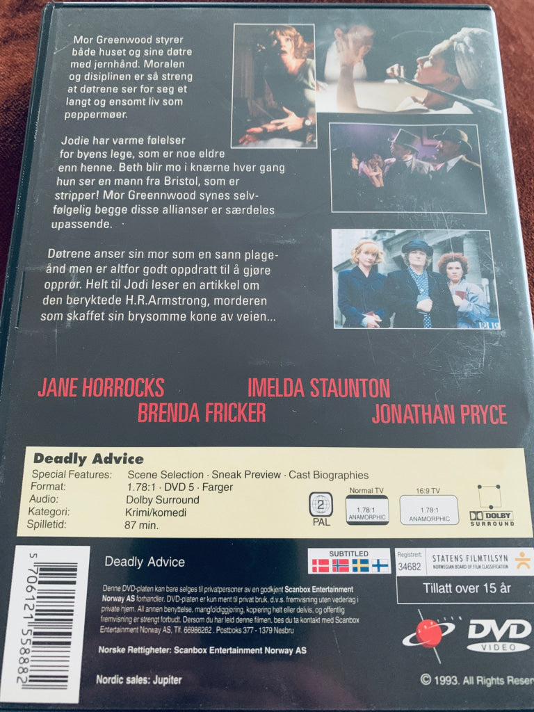 Deadly Advice. DVD.