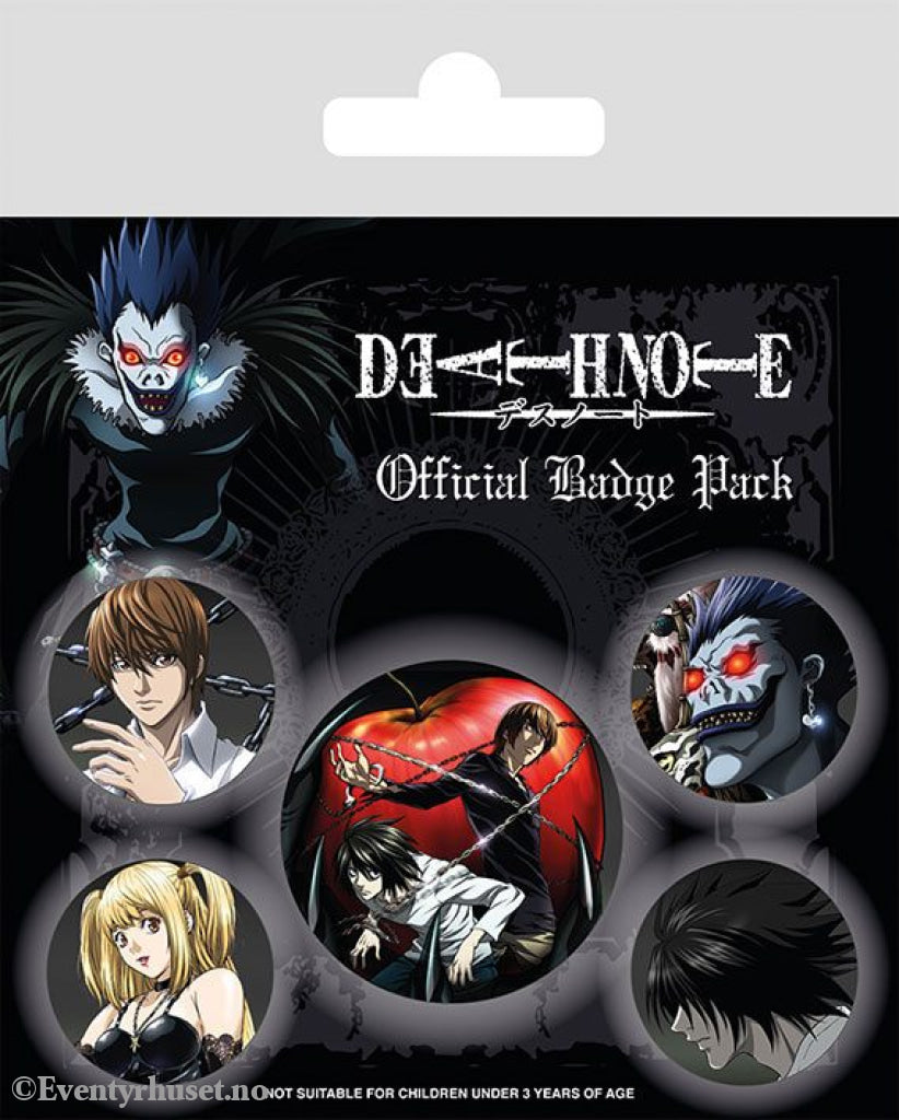 Death Note Pin-Back Buttons 5-Pack Characters Fashion & Accessories
