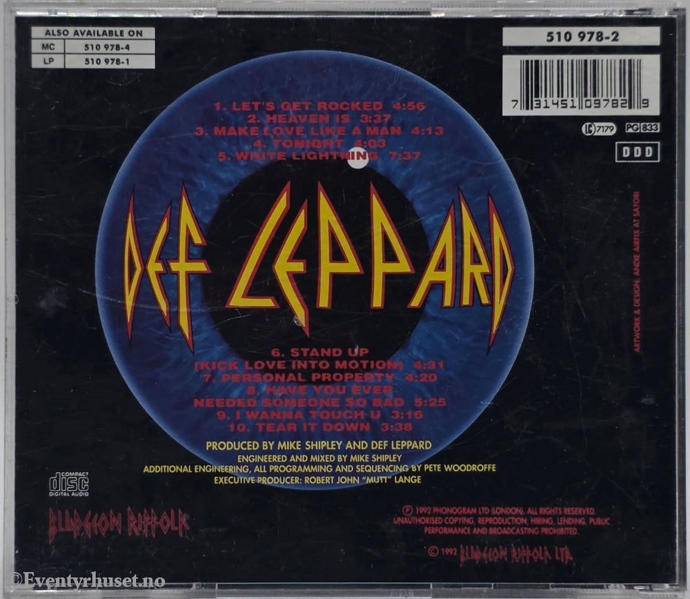 Def Leppard. 1992. Adrenalize. CD.