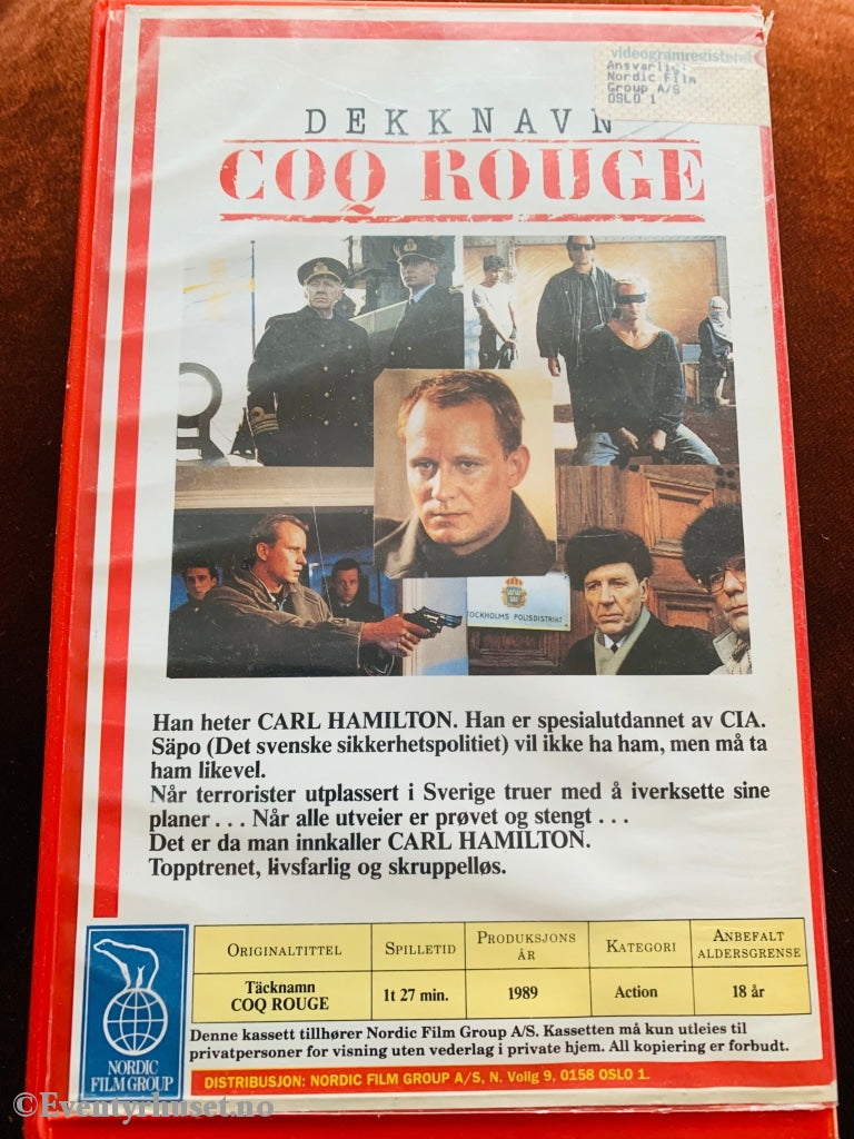 Dekknavn Coq Rouge. 1989. Vhs Big Box.